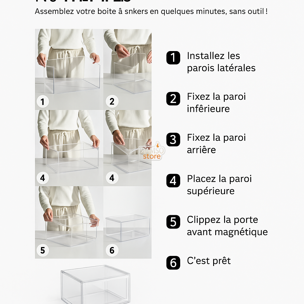 🧼 Boîte à Chaussures Premium – L’Organisation qui Sublime vos Sneakers