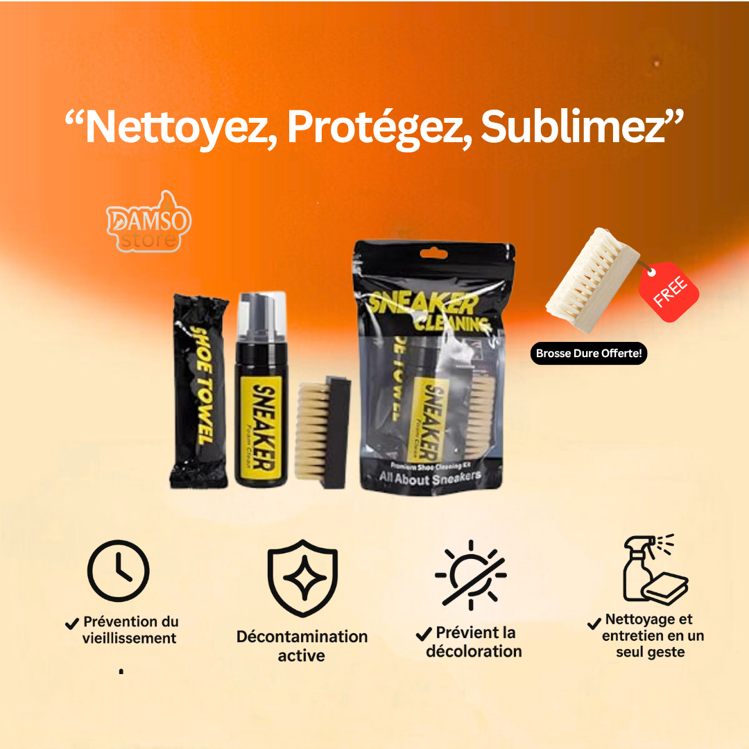 🧼 Kit de Nettoyage Pour Chaussures - Nettoyez, Protégez, Sublimez